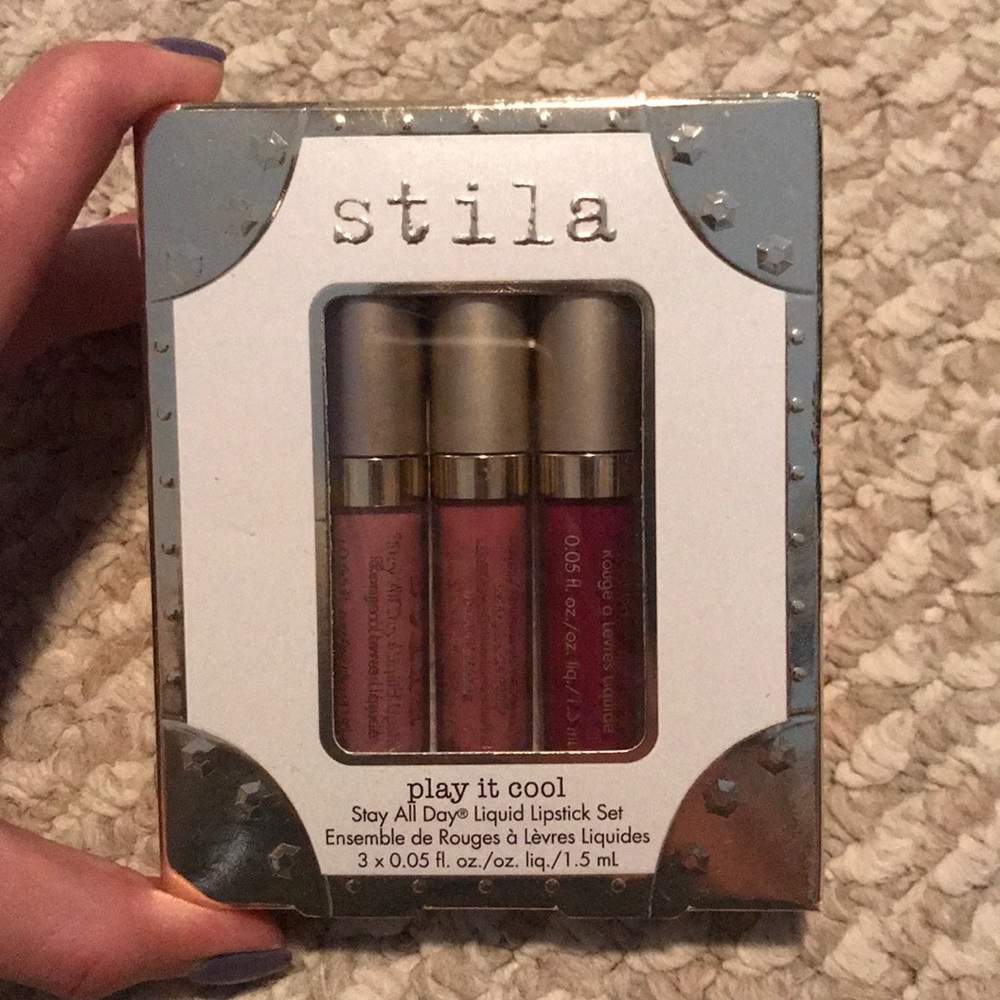 Stila 3 small “play it cool” liquid lipstick set